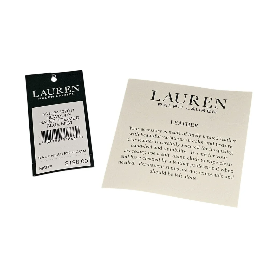 Ralph‎ Lauren Newbury Halee-tt3-med Blue Mist Medium Tote Bag Purse NWOB!